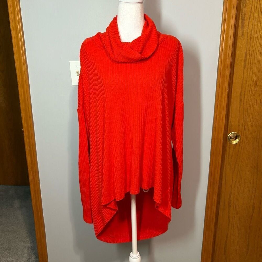 Anthropologie Saturday Sunday cowl neck ribbed sweater tunic size M/L oversized